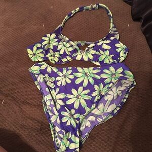 Swimsuit green and purple